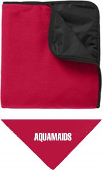 Fleece & Poly Travel Blanket, Black/Red